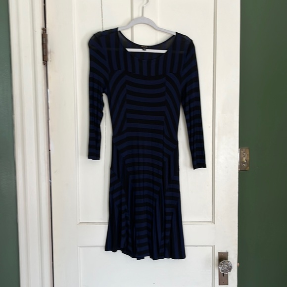ella moss dress. Size S. Blue black stripe. Fit and flare.great with boots! - Picture 1 of 5